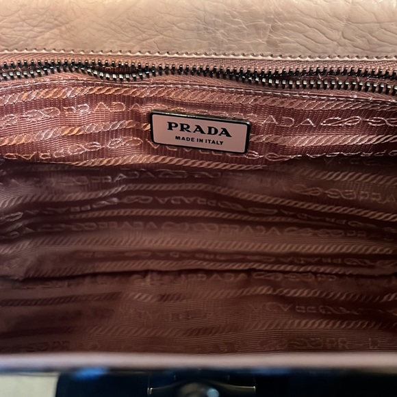 Prada Purse in Blush Nylon with Snake skin detail and gunmetal hardware - Picture 4 of 8